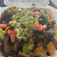 Vegan Nachos + Mushrooms  at Olga's Naturally in Lancaster
