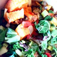 Sweet potato bowl at Fig Leaf Plant Based Life in Whitley Bay