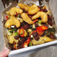 Korean chilli chick'n, with mock scampi at Sea & Earth in Nottingham