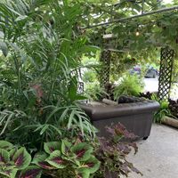 Covered seating  at Hayfields in North Salem