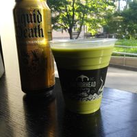 Pistachio mylk match and mango sparkling water at Anchorhead Coffee in Seattle