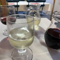 House wines served on little jugs at Trattoria Incadase da Piva in Vernazza