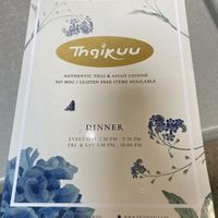 Menu front at Thai Kuu Restaurant in Philadelphia