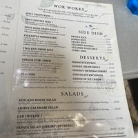 Menu 2nd page at Thai Kuu Restaurant in Philadelphia