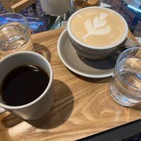 filter coffee and caramel latte   at Matsu Premium Tea & Coffee in Bratislava