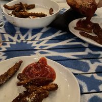 Eggplant fries (obviously a big hit) at The Oasis Santa Rosa Beach in Santa Rosa Beach