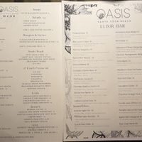 Menu at The Oasis Santa Rosa Beach in Santa Rosa Beach