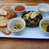 Selection of dips at Peppers in Dubrovnik