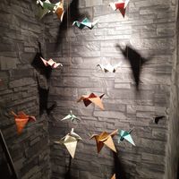 Origami decoration at MOON Sushi & Fusion Food Bar in Belgrade