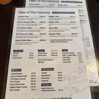Menu  at Tommi's Burger Joint in Copenhagen