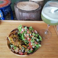 Quiche+salad with lemonade at Roots in Aljezur