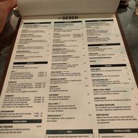 Menu at De Beren in Rotterdam