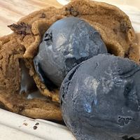 Cookie bowl with Wakanda flavor   at eighty7sweets Vegan Ice Cream Company in Atlanta