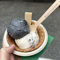 Wakanda + cookies and creamm  at eighty7sweets Vegan Ice Cream Company in Atlanta