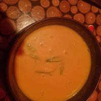 Orange soup at Kampai in Beer Sheva