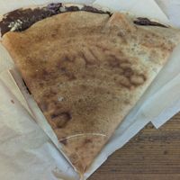 vegan crepe with cacao tahini and hazelnuts at Krepart in Crete