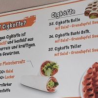 Tafel für Cigköfte at Sayf Kebab in Muenster