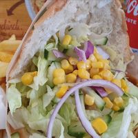 Veganer Döner mit Pommes und vegane Mayonnaise at Sayf Kebab in Muenster