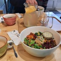 Table at Crust n Crumb in Pristina