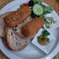 Krokets made from mushrooms at Noordertuin in Utrecht