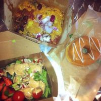 Frito Pie, salad, and donut! at Wheatsville Food Co-op in Austin