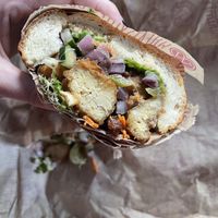 Popcorn tofu po boy  at Wheatsville Food Co-op in Austin