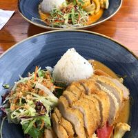 Vegan duck in mango coconut sauce at NYNAMY in Ingolstadt