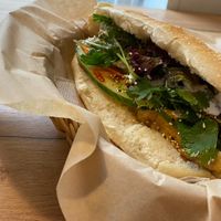 Vegan sandwich with fried tofu  at Hungry Monkey in Ingolstadt