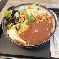 Nudel Bowl mit tofu in Hoisin Erdnuss sauce at Hungry Monkey in Ingolstadt