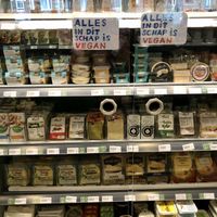 Everything here is vegan says the sign at Bio Kleiweg in Rotterdam