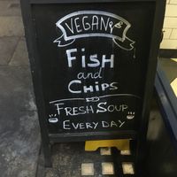 Sign at Hobson's Fish & Chips in West London