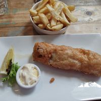 Vegan fish and chips at Hobson's Fish & Chips in West London