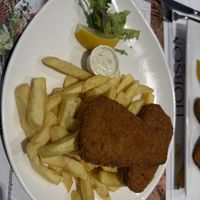 Vegan fish and chips   at Hobson's Fish & Chips in West London