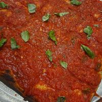 Cheeseless pizza at Basilico's Pizzeria in Dickson City