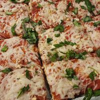 Vegan sicilian with basil and garlic at Basilico's Pizzeria in Dickson City