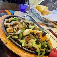 Fajitas Vegetarian without cheese or sour cream   at Los 3 Amigos in Manchester