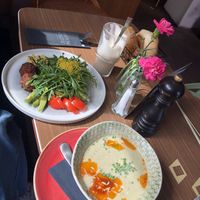 Veganes Frühstück und Vegane Brokolisuppe  at Hafenstadt Urban Area in Klagenfurt
