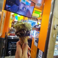 Pistachio and dark chocolate at Gelato Fantasy - San Giovanni in Venice