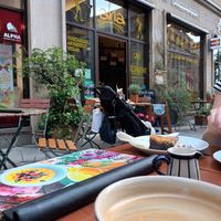 Cozy place outside at Aha Cafe in Dresden