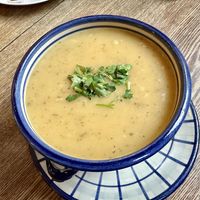 potato soup vegan  at Aha Cafe in Dresden