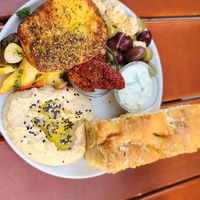 Vegan antipasti platte for one at Aha Cafe in Dresden