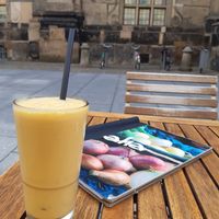 Mango shake (vegan version) at Aha Cafe in Dresden