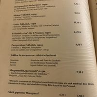 Speisekarte  at Aha Cafe in Dresden