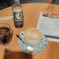 Biological coke and cappuccino at Bibliotheek Oosterschelde in Goes