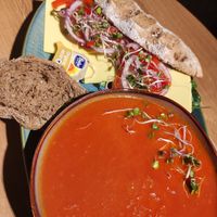 Pommodori soup with "broodje gezond" at Bibliotheek Oosterschelde in Goes