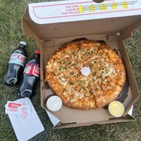 All less than $25 even with drinks, tax, and extra vegan chicken and sauces!  at Toppers Pizza - Military Ave in Green Bay