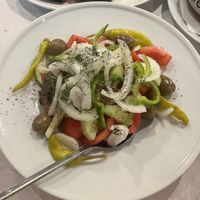 Greek salad without the feta   at Taverna Tsambikos in Rhodes