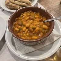 Beans in oven and Pitta  at Taverna Tsambikos in Rhodes