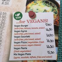 Vegan Menu at Orexi in Rhodes