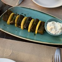 Don’t think the sauce was vegan so left it- but the vine leaves were so goooood  at Orexi in Rhodes